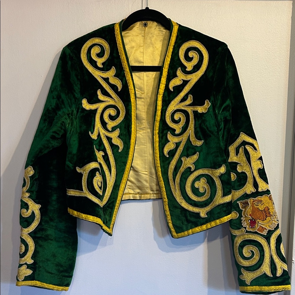 Green velvet Masonic coat